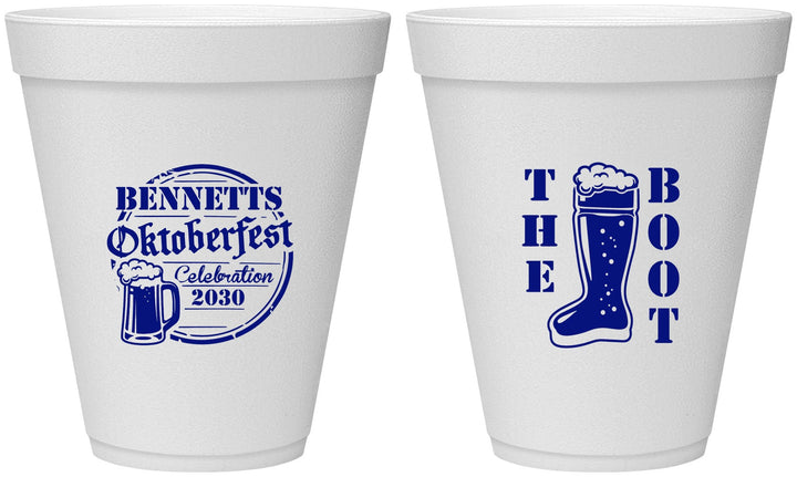 Personalized Oktoberfest 12 oz Foam Cups - Boot | 240004