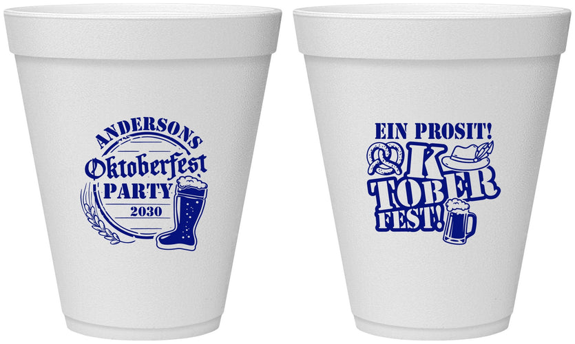 Personalized Oktoberfest 12 oz Foam Cups - Ein Prosit | 240005