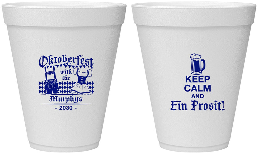 Personalized Oktoberfest 12 oz Foam Cups - Ein Prosit | 240019