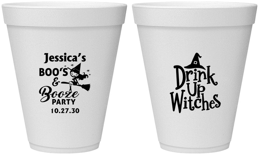 Personalized Halloween 12 oz Foam Cups - Drink Up Witches | 250001