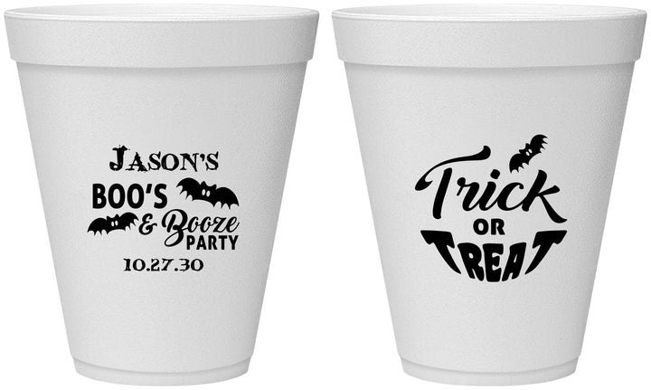 Personalized Halloween 12 oz Foam Cups - Trick Or Treat | 250002