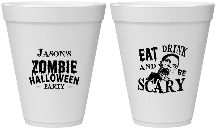 Personalized Halloween 12 oz Foam Cups - Eat Drink Be Scary | 250003