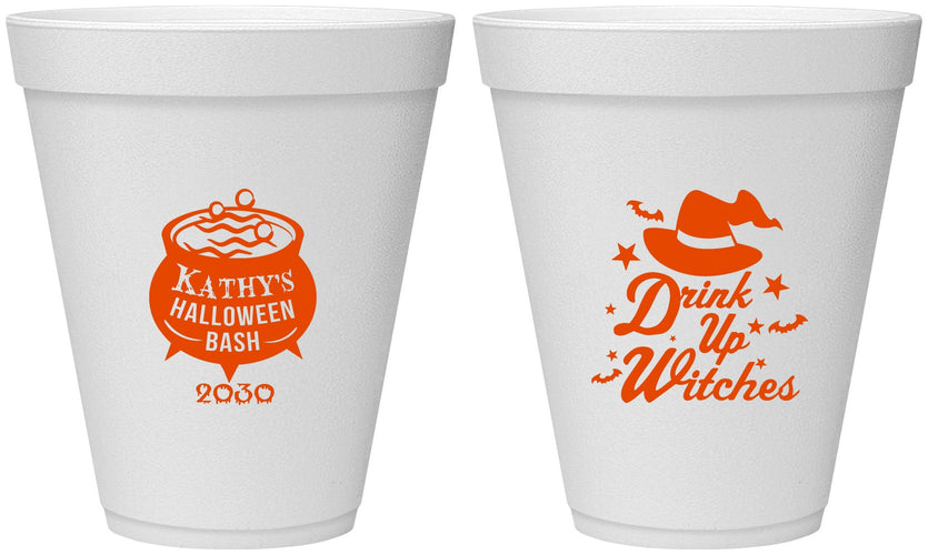 Personalized Halloween 12 oz Foam Cups - Drink Up Witches | 250004