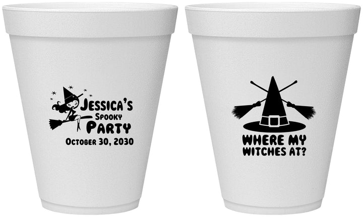 Personalized Halloween 12 oz Foam Cups - Witches | 250005