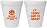 Personalized Halloween 12 oz Foam Cups - Scary Pumpkin | 250008