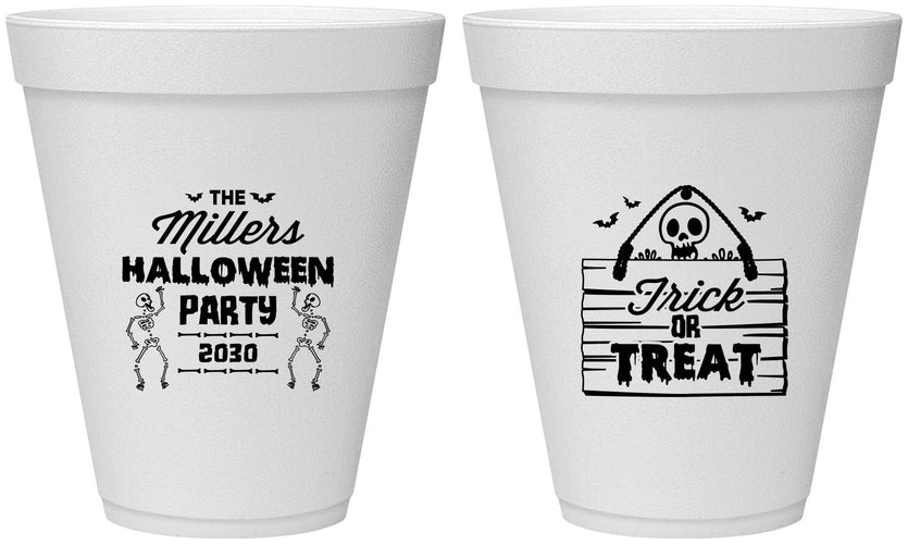 Personalized Halloween 12 oz Foam Cups - Trick Or Treat | 250010