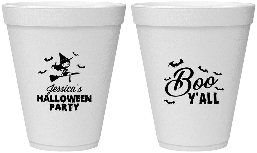 Personalized Halloween 12 oz Foam Cups - Witch Boo | 250015