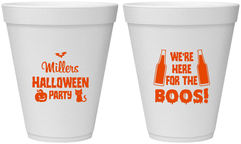 Personalized Halloween 12 oz Foam Cups - Boo | 250016