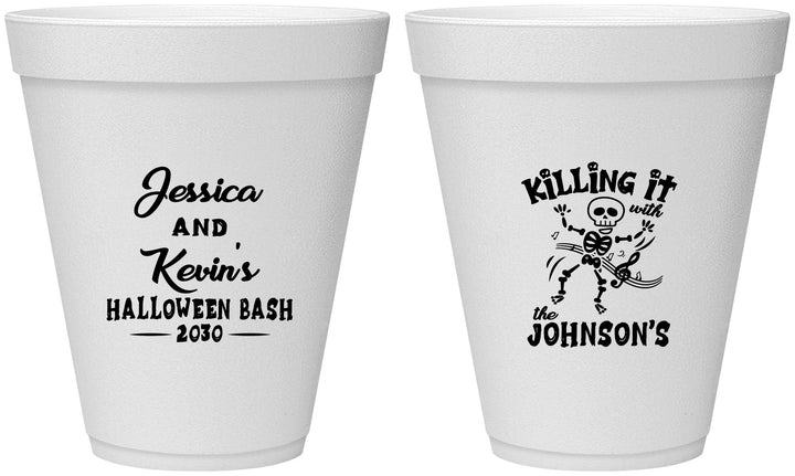 Personalized Halloween 12 oz Foam Cups - Skeleton | 250017