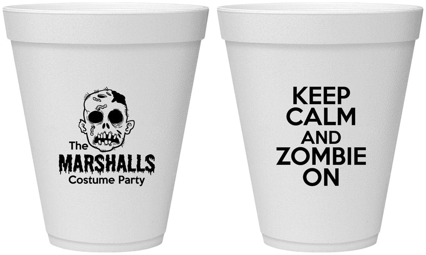 Personalized Halloween 12 oz Foam Cups - Zombie | 250018