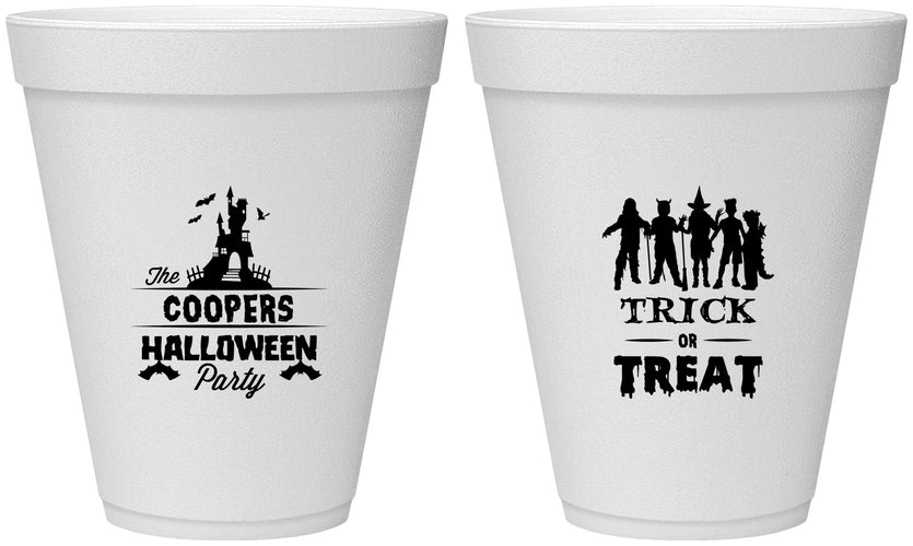 Personalized Halloween 12 oz Foam Cups - Trick Or Treat | 250019