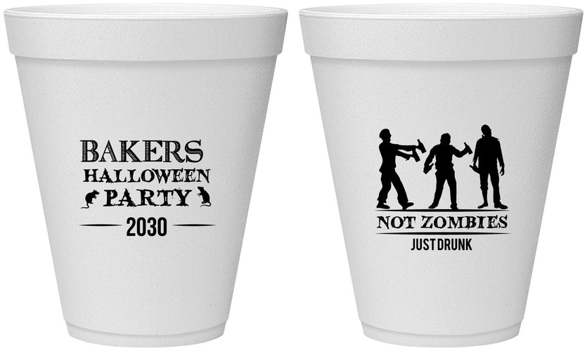 Personalized Halloween 12 oz Foam Cups - Zombies | 250023