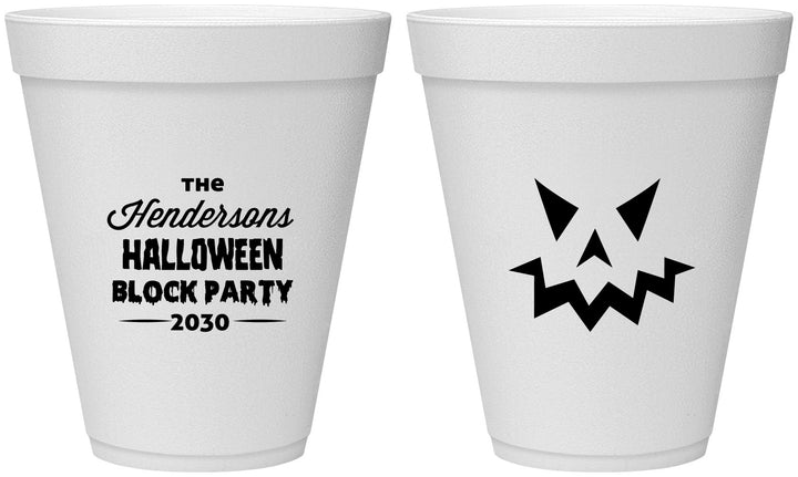 Personalized Halloween 12 oz Foam Cups - Pumpkin | 250034