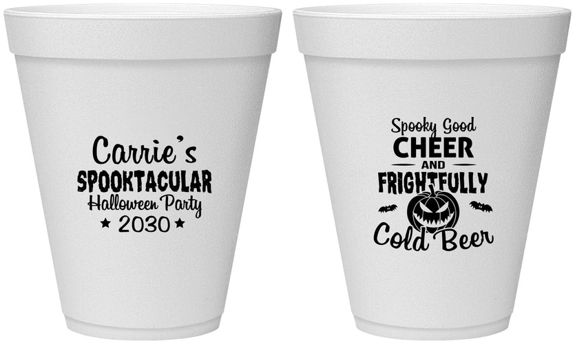 Personalized Halloween 12 oz Foam Cups - Pumpkin | 250035