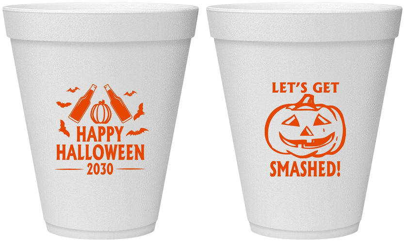Personalized Halloween 12 oz Foam Cups - Lets Get Smashed | 250036