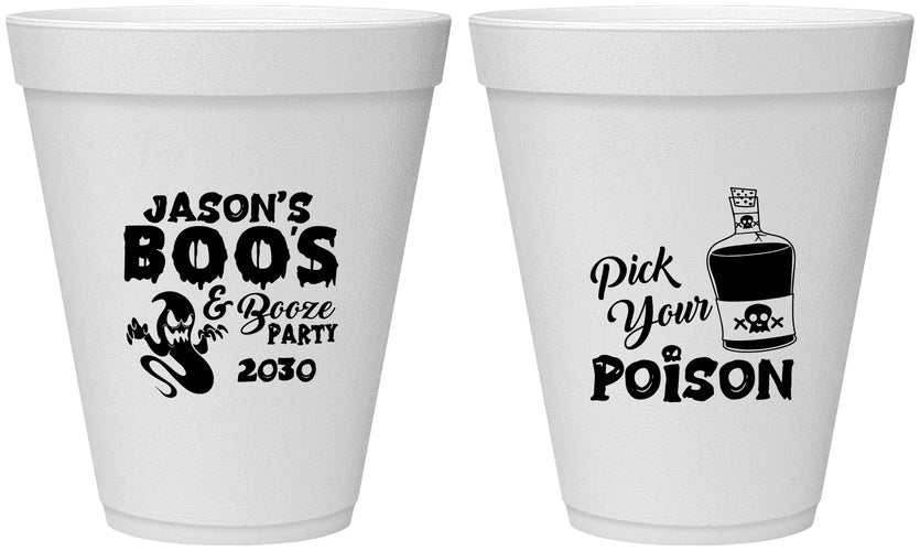 Personalized Halloween 12 oz Foam Cups - Ghost Boo | 250042