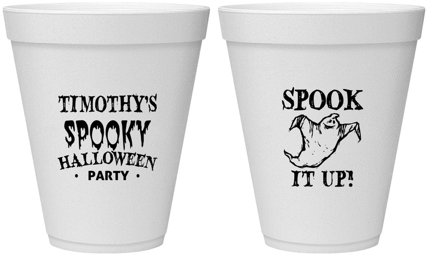 Personalized Halloween 12 oz Foam Cups - Ghost | 250045