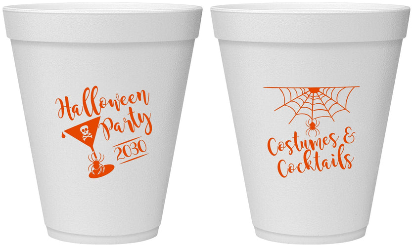 Personalized Halloween 12 oz Foam Cups - Costumes Cocktails | 250048