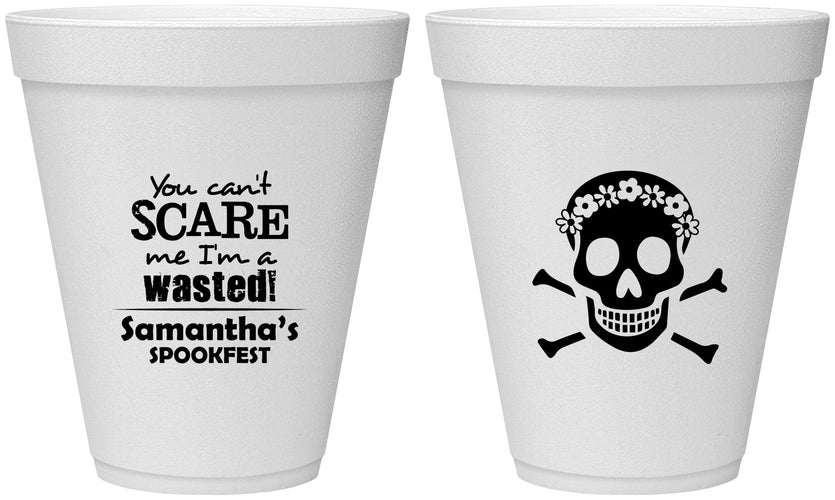 Personalized Halloween 12 oz Foam Cups - Sugar Skull | 250050
