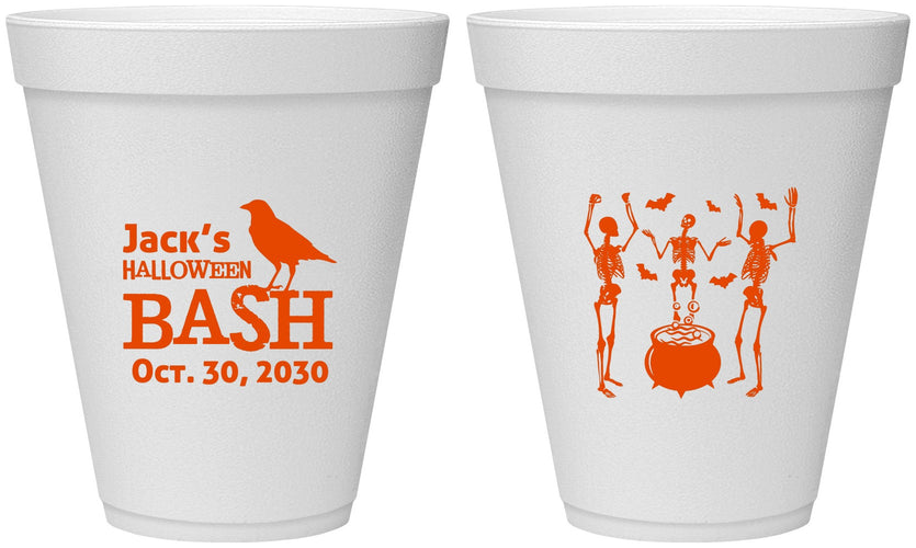 Personalized Halloween 12 oz Foam Cups - Skeleton | 250052