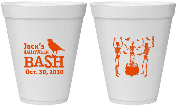 Personalized Halloween 12 oz Foam Cups - Skeleton | 250052