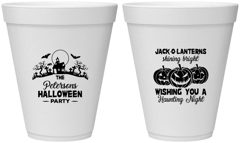 Personalized Halloween 12 oz Foam Cups - Jack O Lantern | 250053