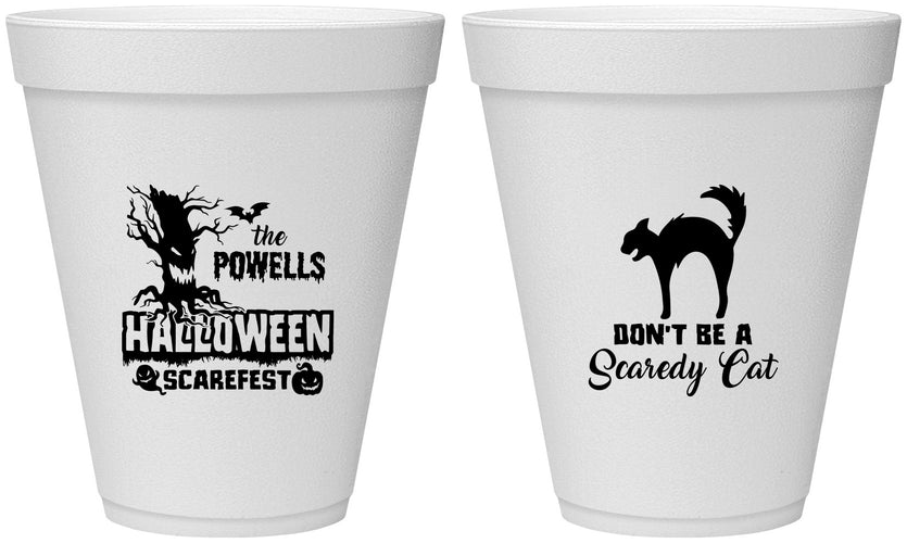 Personalized Halloween 12 oz Foam Cups - Scaredy Cat | 250055