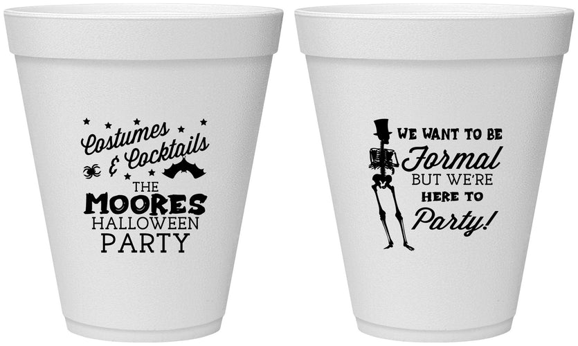 Personalized Halloween 12 oz Foam Cups - Skeleton | 250057