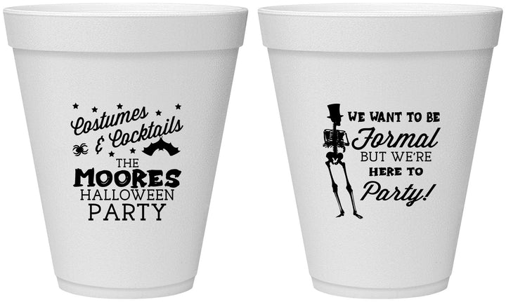 Personalized Halloween 12 oz Foam Cups - Skeleton | 250057