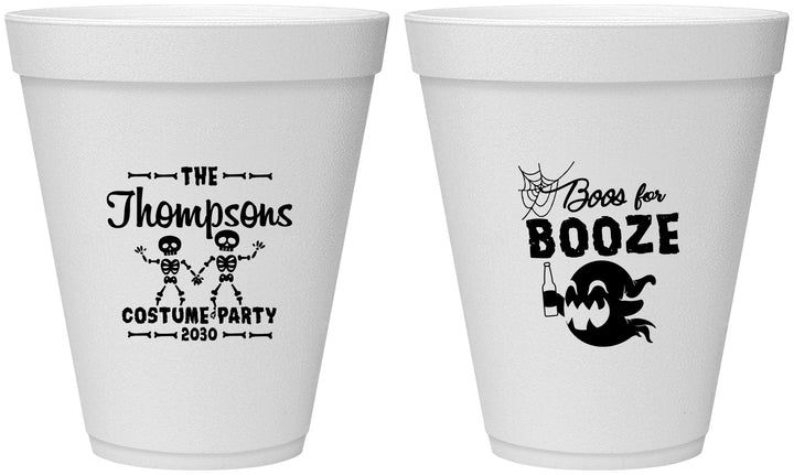 Personalized Halloween 12 oz Foam Cups - Boos And Booze | 250058
