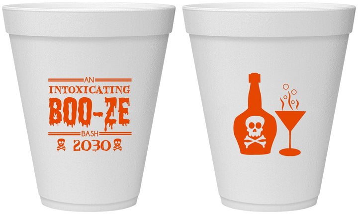 Personalized Halloween 12 oz Foam Cups - Booze Wine | 250060