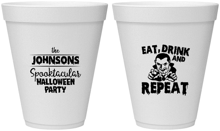 Personalized Halloween 12 oz Foam Cups - Dracula | 250062
