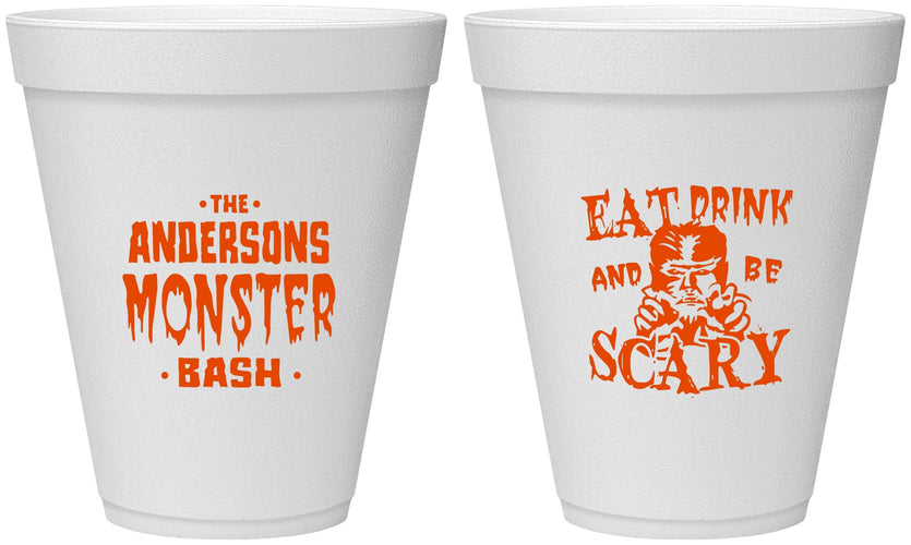Personalized Halloween 12 oz Foam Cups - Werewolf Monster | 250064
