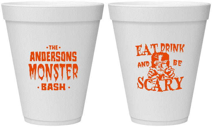 Personalized Halloween 12 oz Foam Cups - Werewolf Monster | 250064