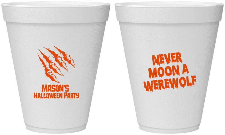 Personalized Halloween 12 oz Foam Cups - Werewolf | 250068