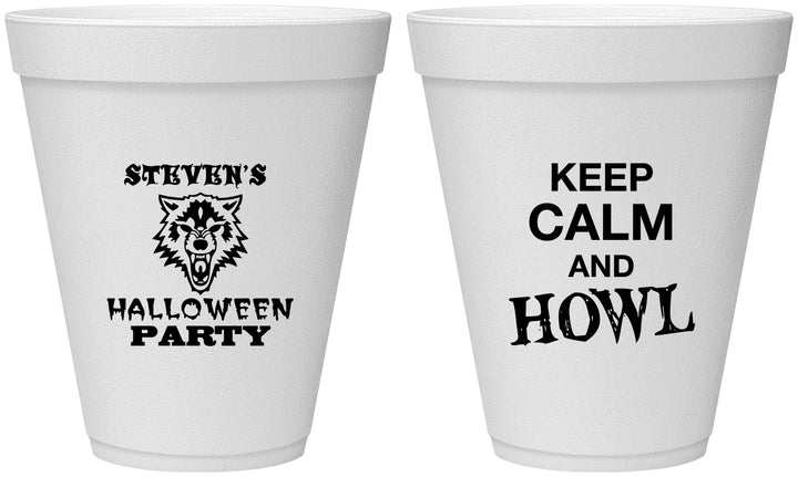 Personalized Halloween 12 oz Foam Cups - Howl | 250069