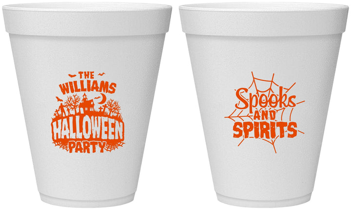 Personalized Halloween 12 oz Foam Cups - Spooks Spirits | 250072