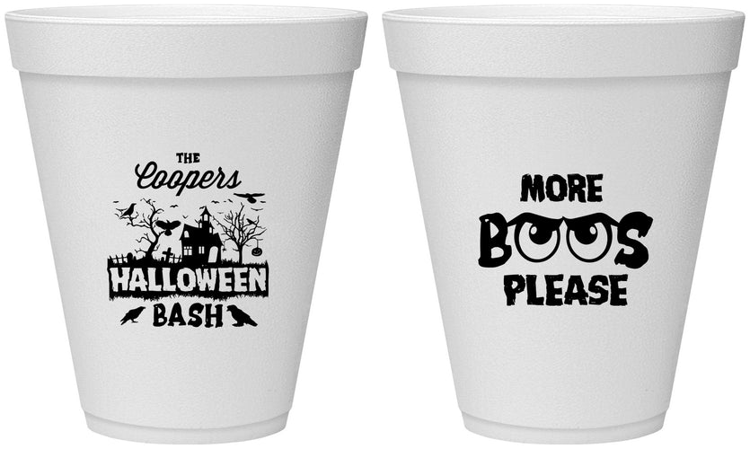 Personalized Halloween 12 oz Foam Cups - Haunted House | 250075