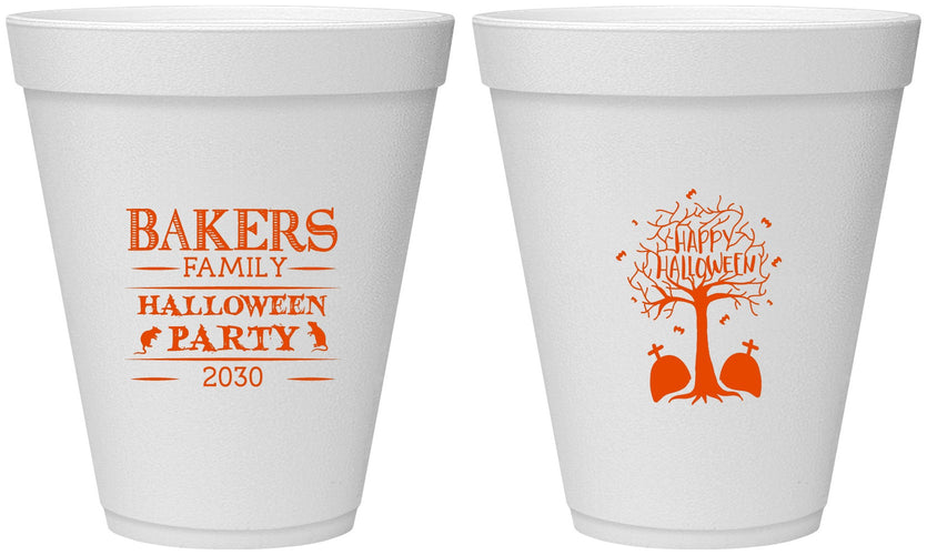 Personalized Halloween 12 oz Foam Cups - Graveyard Shift | 250076