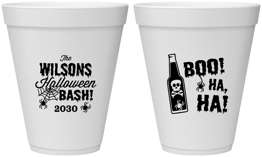 Personalized Halloween 12 oz Foam Cups - Boo Skeleton | 250078