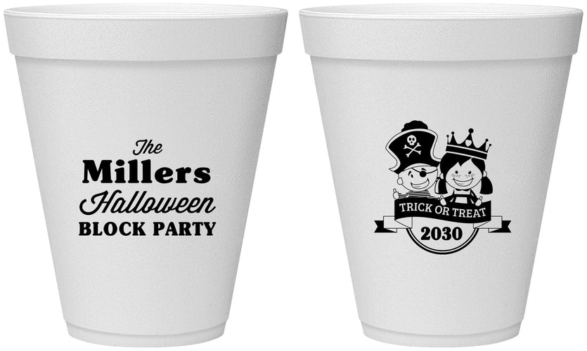 Personalized Halloween 12 oz Foam Cups - Trick Or Treat | 250079