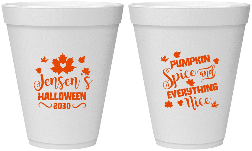 Personalized Halloween 12 oz Foam Cups - Pumpkin | 250080