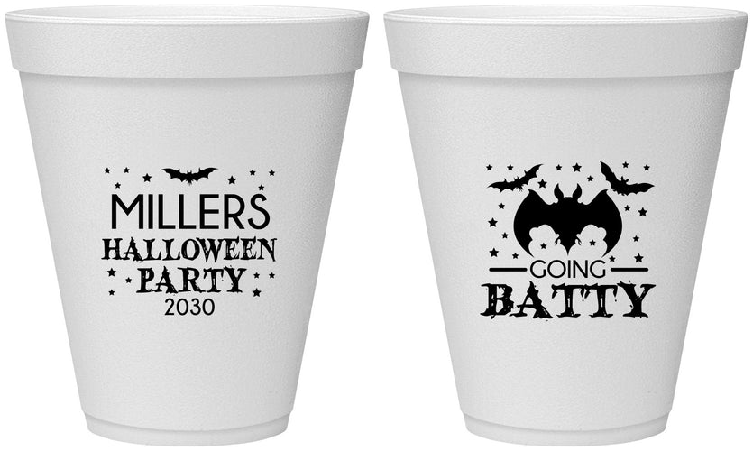 Personalized Halloween 12 oz Foam Cups - Bat | 250081