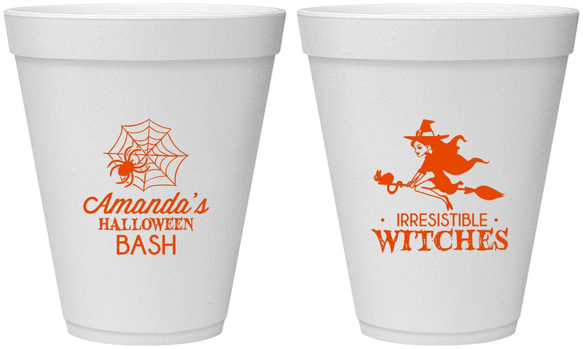 Personalized Halloween 12 oz Foam Cups - Witches | 250092