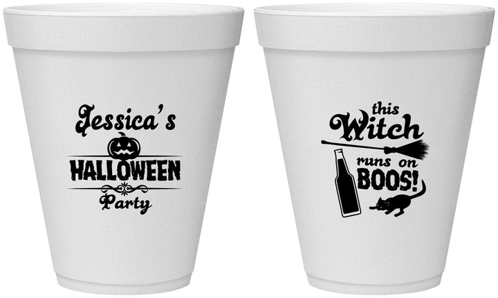 Personalized Halloween 12 oz Foam Cups - Witch Boos | 250097