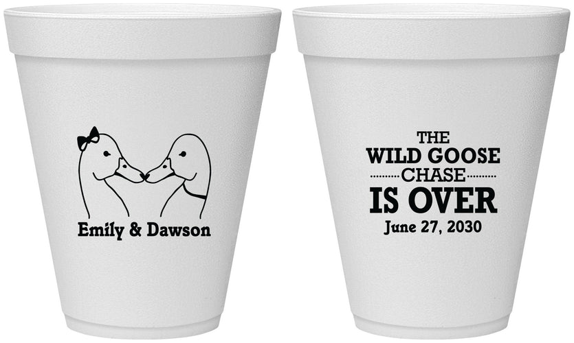 Personalized Wedding 12 oz Foam Cups - Wild Goose | 251