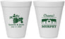 Personalized Wedding 12 oz Foam Cups - Tractor Cows | 257