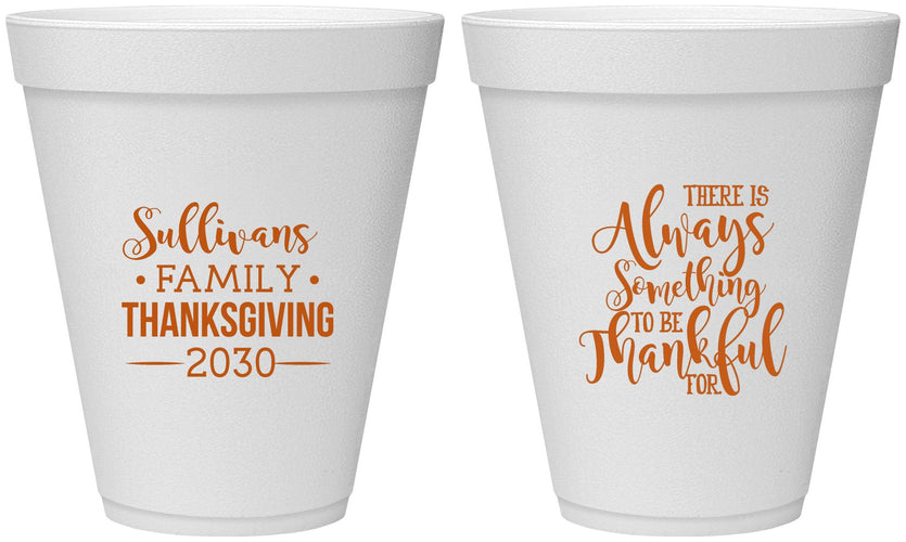 Personalized Thanksgiving 12 oz Foam Cups - Thankful | 260048