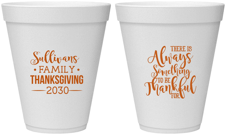 Personalized Thanksgiving 12 oz Foam Cups - Thankful | 260048