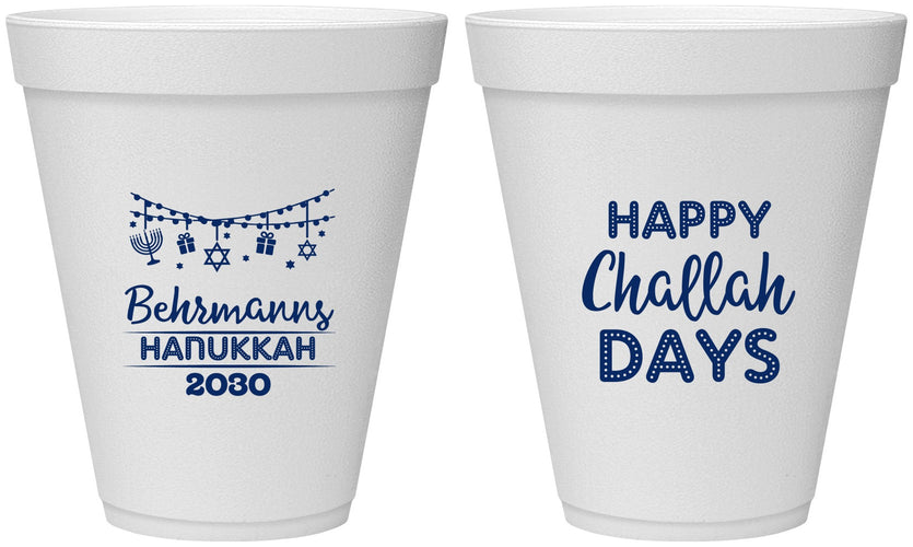 Personalized Hanukkah 12 oz Foam Cups - Challah Days | 270003